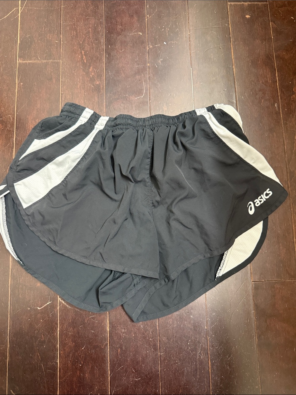 Asics Black and Gray Athletic Running Shorts